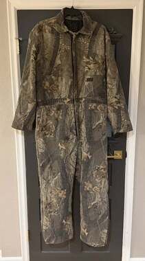 Liberty Mens 2XLT Insulated Hunting Coveralls Realtree Hardwoods Camo Zip Leg